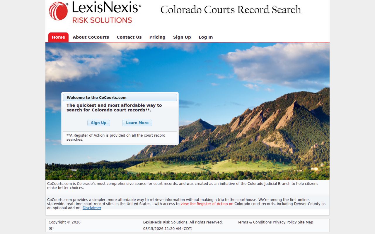 Moffat County case search through CoCourts record service