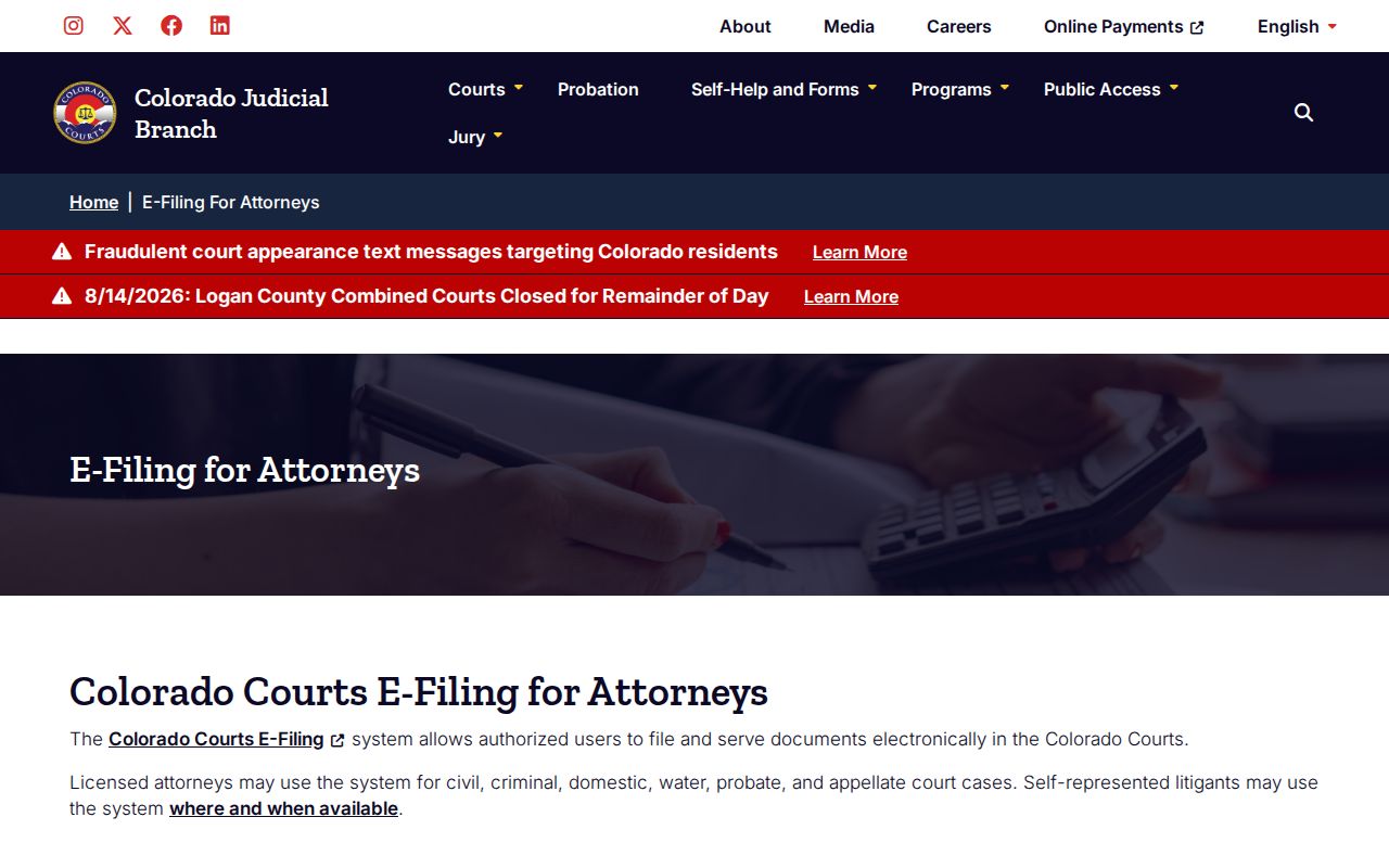 Moffat County case search vendor and e-filing information