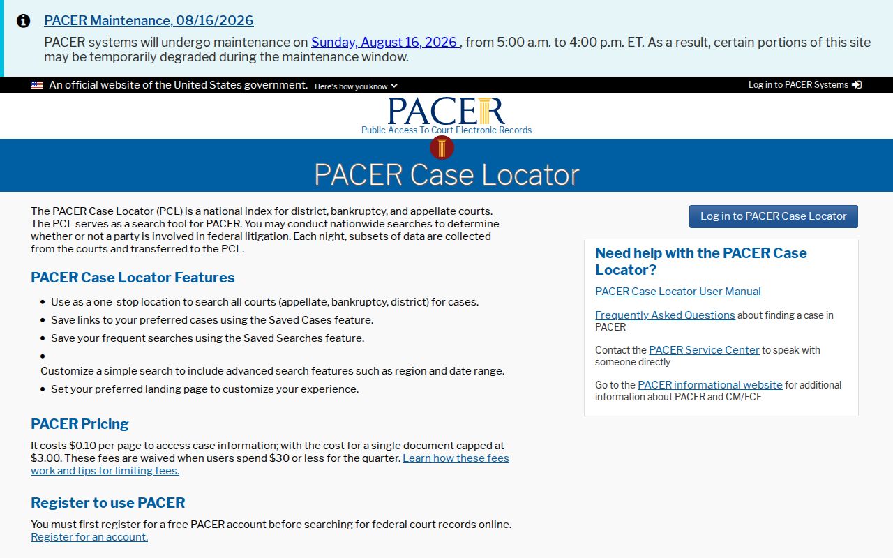 Federal locator compared with Moffat County court records