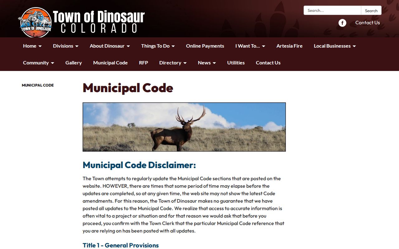 Dinosaur court docket municipal code procedure